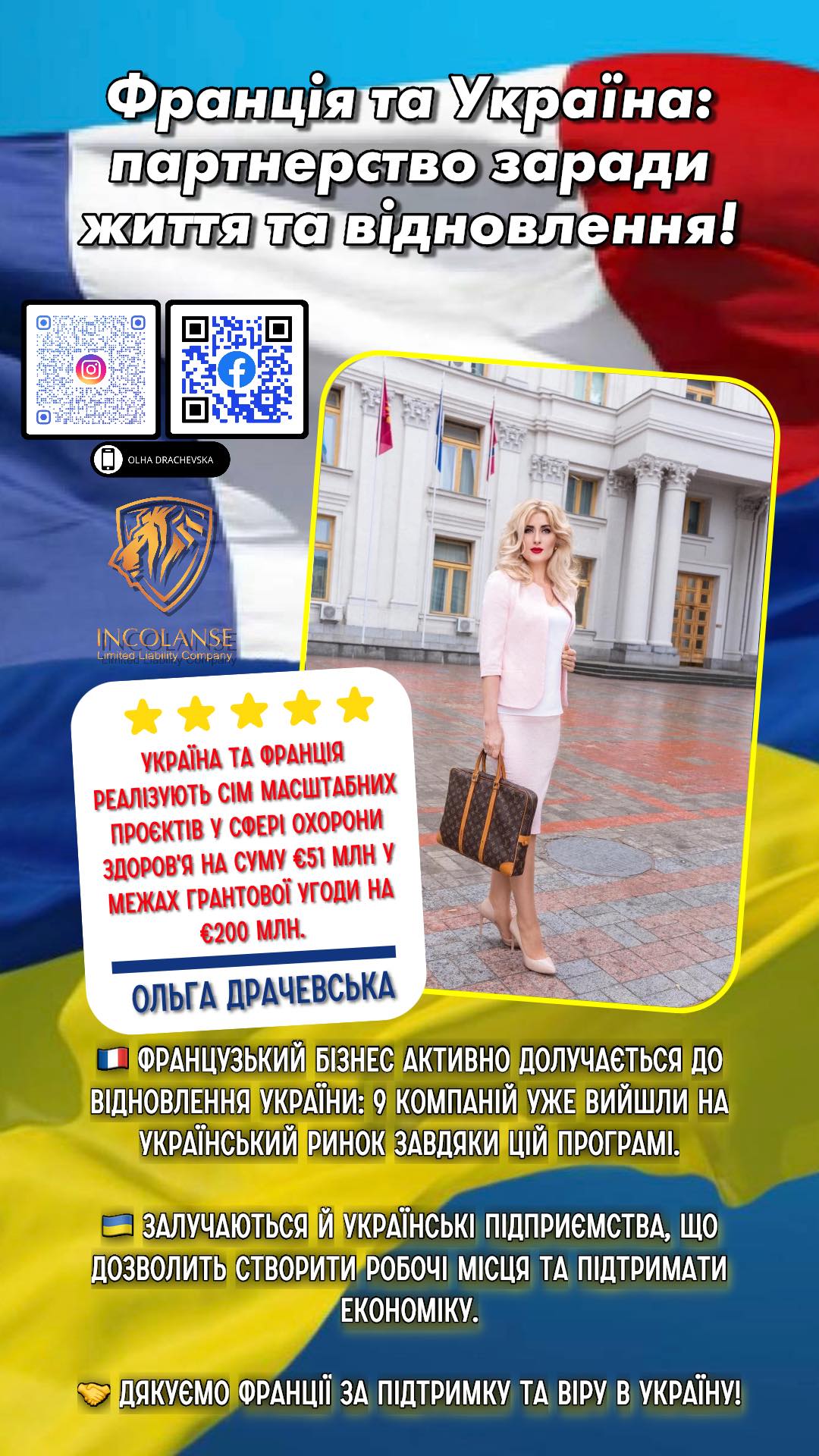 Франція та Україна: партнерство заради життя та відновлення!